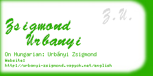 zsigmond urbanyi business card