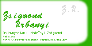 zsigmond urbanyi business card
